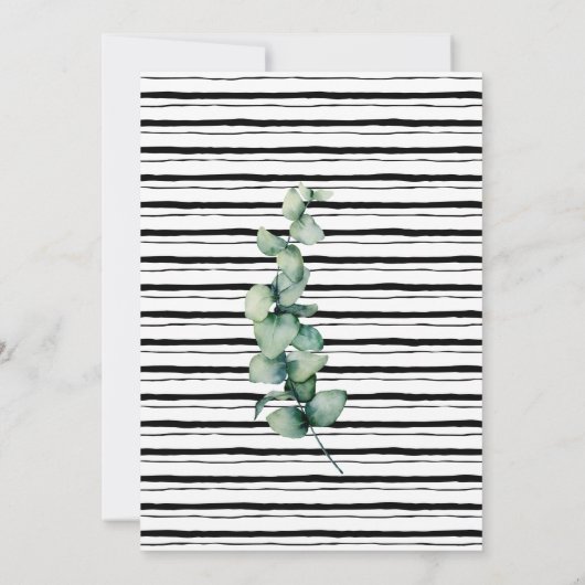 グリーンリーカップルシャワーミニマリストウェディングシャワー 招待状 (裏面)