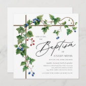グリーンリーカバークロスバプテスマ《キリスト教》洗礼式や命名式 招待状 (正面/裏面)