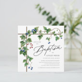 グリーンリーカバークロスバプテスマ《キリスト教》洗礼式や命名式 招待状 (スタンド正面)
