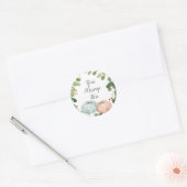 グリーンリーカボチャあなたのメッセージはこちらステッカー ラウンドシール (封筒)