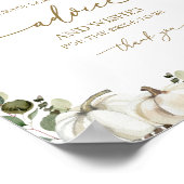 グリーンリーカボチャブライダルシャワーアドバイスカードサイン ポスター (角)