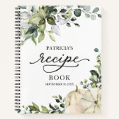 グリーンリーカボチャブライダルシャワーレシピブック ノートブック (正面)