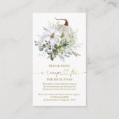 グリーンリーカボチャブライダルシャワーレシピリクエスト エンクロージャーカード (正面)