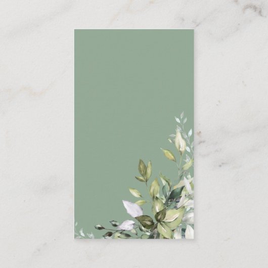 グリーンリーカボチャブライダルシャワーレシピリクエスト エンクロージャーカード (裏面)