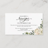 グリーンリーカボチャブライダルシャワーレシピリクエスト エンクロージャーカード (正面)