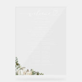 グリーンリーカボチャ秋の結婚式プログラムサイン アクリルサイン (正面)