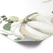 グリーンリーカボチャ秋の結婚式プログラムサイン ポスター (角)