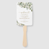 グリーンリーカボチャ秋の結婚式式プログラム ハンドファン (正面)