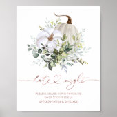 グリーンリーカボチャ秋デイトナイトジャールサイン ポスター (正面)