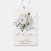 グリーンリーカボチャ秋ブライダルシャワーお気に入りギフトラベル ギフトタグ (正面)