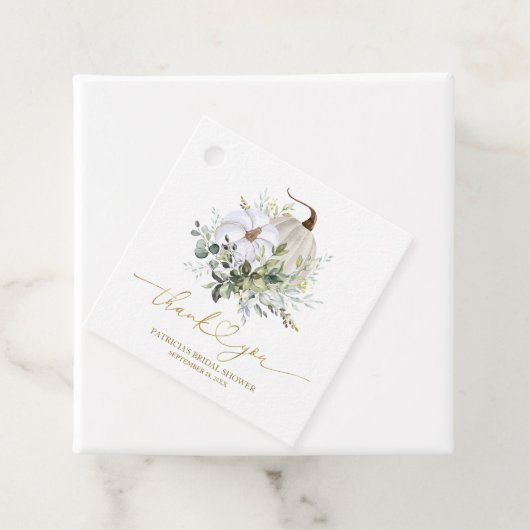 グリーンリーカボチャ秋ブライダルシャワーお気に入りギフトラベル フェイバータグ (インサイチュ)