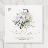 グリーンリーカボチャ秋ブライダルシャワーお気に入りギフトラベル フェイバータグ (正面)