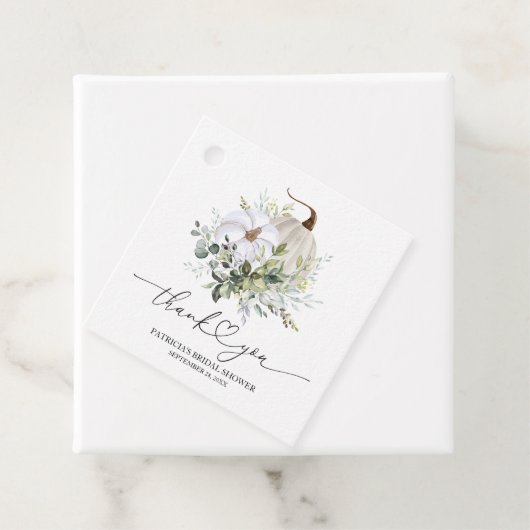 グリーンリーカボチャ秋ブライダルシャワーお気に入りギフトラベル フェイバータグ (インサイチュ)