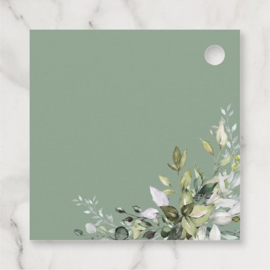 グリーンリーカボチャ秋ブライダルシャワーお気に入りギフトラベル フェイバータグ (裏面)