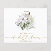 グリーンリーカボチャ秋ブライダルシャワーアドバイスカード (裏面)