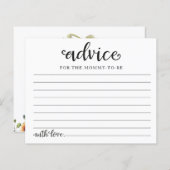 グリーンリーカボチャ秋ブライダルシャワーアドバイスカード (正面/裏面)