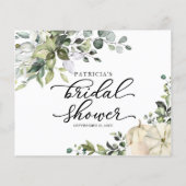 グリーンリーカボチャ秋ブライダルシャワーアドバイスカード (裏面)