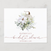 グリーンリーカボチャ秋ブライダルシャワーアドバイスカード (裏面)