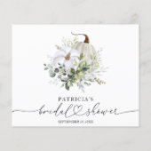 グリーンリーカボチャ秋ブライダルシャワーアドバイスカード (裏面)