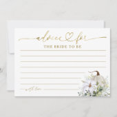 グリーンリーカボチャ秋ブライダルシャワーアドバイスカード (正面)