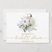 グリーンリーカボチャ秋ブライダルシャワーアドバイスカード (裏面)