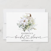 グリーンリーカボチャ秋ブライダルシャワーアドバイスカード (裏面)