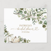 グリーンリーカボチャ秋ブライダルシャワーアドバイスカード (裏面)