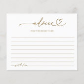 グリーンリーカボチャ秋ブライダルシャワーアドバイスカード (正面)