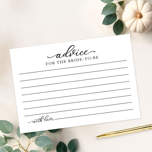 グリーンリーカボチャ秋ブライダルシャワーアドバイスカード 招待状