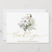 グリーンリーカボチャ秋ブライダルシャワーサンキューカード 招待状 (正面)