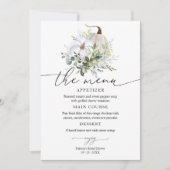 グリーンリーカボチャ秋ブライダルシャワープレート用メニュー 招待状 (正面)