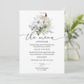 グリーンリーカボチャ秋ブライダルシャワープレート用メニュー 招待状 (スタンド正面)