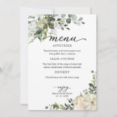 グリーンリーカボチャ秋ブライダルシャワープレート用メニュー 招待状 (正面)