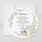 グリーンリーカボチャ秋ブライダルシャワーラウンドメニュー 招待状 (正面)