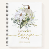 グリーンリーカボチャ秋ブライダルシャワーレシピブック ノートブック (正面)