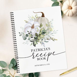 グリーンリーカボチャ秋ブライダルシャワーレシピブック ノートブック