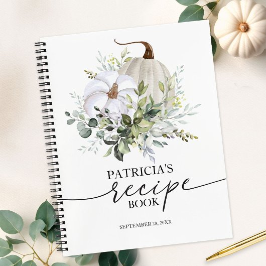 グリーンリーカボチャ秋ブライダルシャワーレシピブック ノートブック