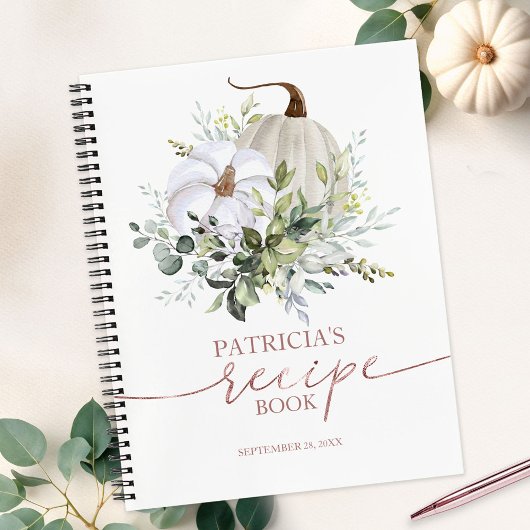グリーンリーカボチャ秋ブライダルシャワーレシピブック ノートブック