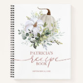 グリーンリーカボチャ秋ブライダルシャワーレシピブック ノートブック (正面)