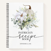 グリーンリーカボチャ秋ブライダルシャワーレシピブック ノートブック (正面)