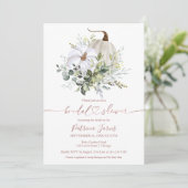 グリーンリーカボチャ秋ブライダルシャワー招待 招待状 (スタンド正面)