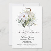 グリーンリーカボチャ秋ブライダルシャワー招待 招待状 (正面)