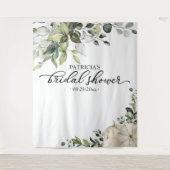 グリーンリーカボチャ秋ブライダルシャワー背景 タペストリー (正面)