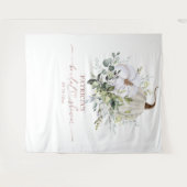 グリーンリーカボチャ秋ブライダルシャワー背景 タペストリー (正面(横))