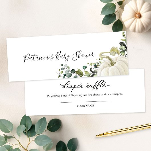 グリーンリーカボチャ秋ベビーシャワーおむつラッフル