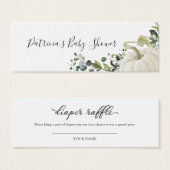 グリーンリーカボチャ秋ベビーシャワーおむつラッフル (正面&裏面)