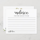 グリーンリーカボチャ秋ベビーシャワーアドバイスカード (正面/裏面)