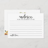 グリーンリーカボチャ秋ベビーシャワーアドバイスカード 招待状 (正面/裏面)