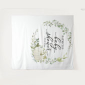 グリーンリーカボチャ秋ベビーシャワー背景 タペストリー (正面(横))