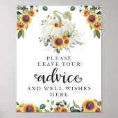 グリーンリーカボチャ赤ちゃんシャワーアドバイス標識 ポスター (正面)